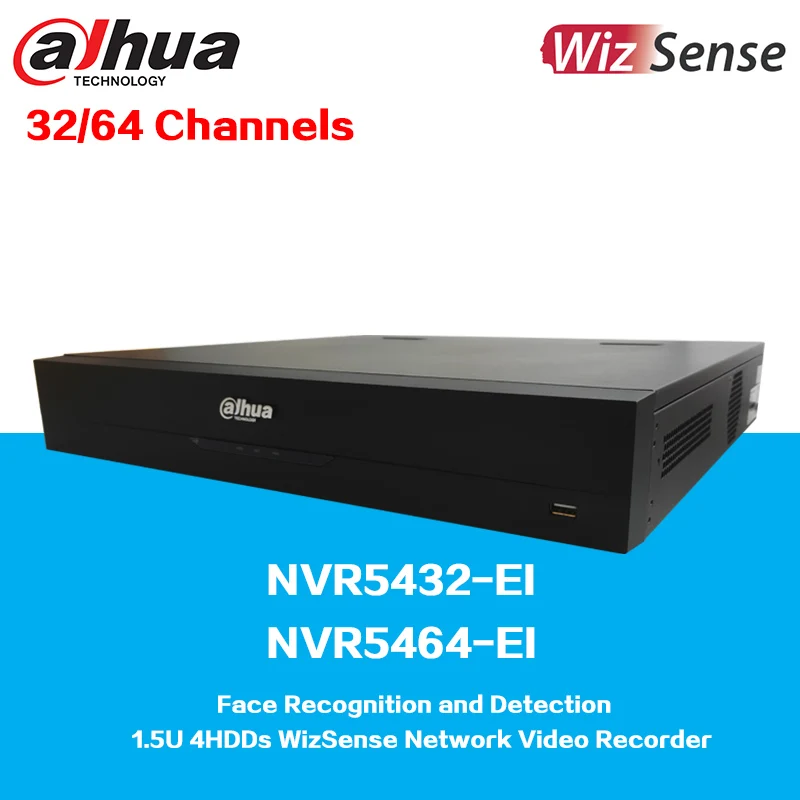 

Dahua 32/64 Channels 1.5U 4HDD WizSense Network Video Recorder NVR5432-EI & NVR5464-EI, AI by Recorder or Camera, Face Detection