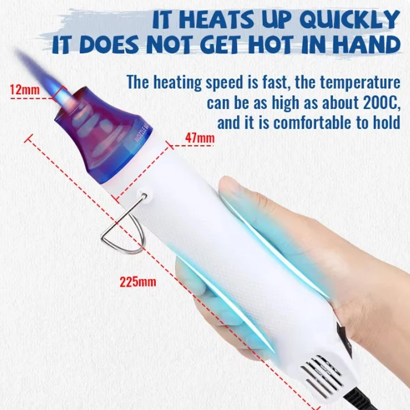 Для термоусадочной трубки, автомобильная упаковка, процесс «сделай сам», 220 В, мини-тепловой пистолет, температура пайки, фен, пистолет, электрический фен с горячим воздухом