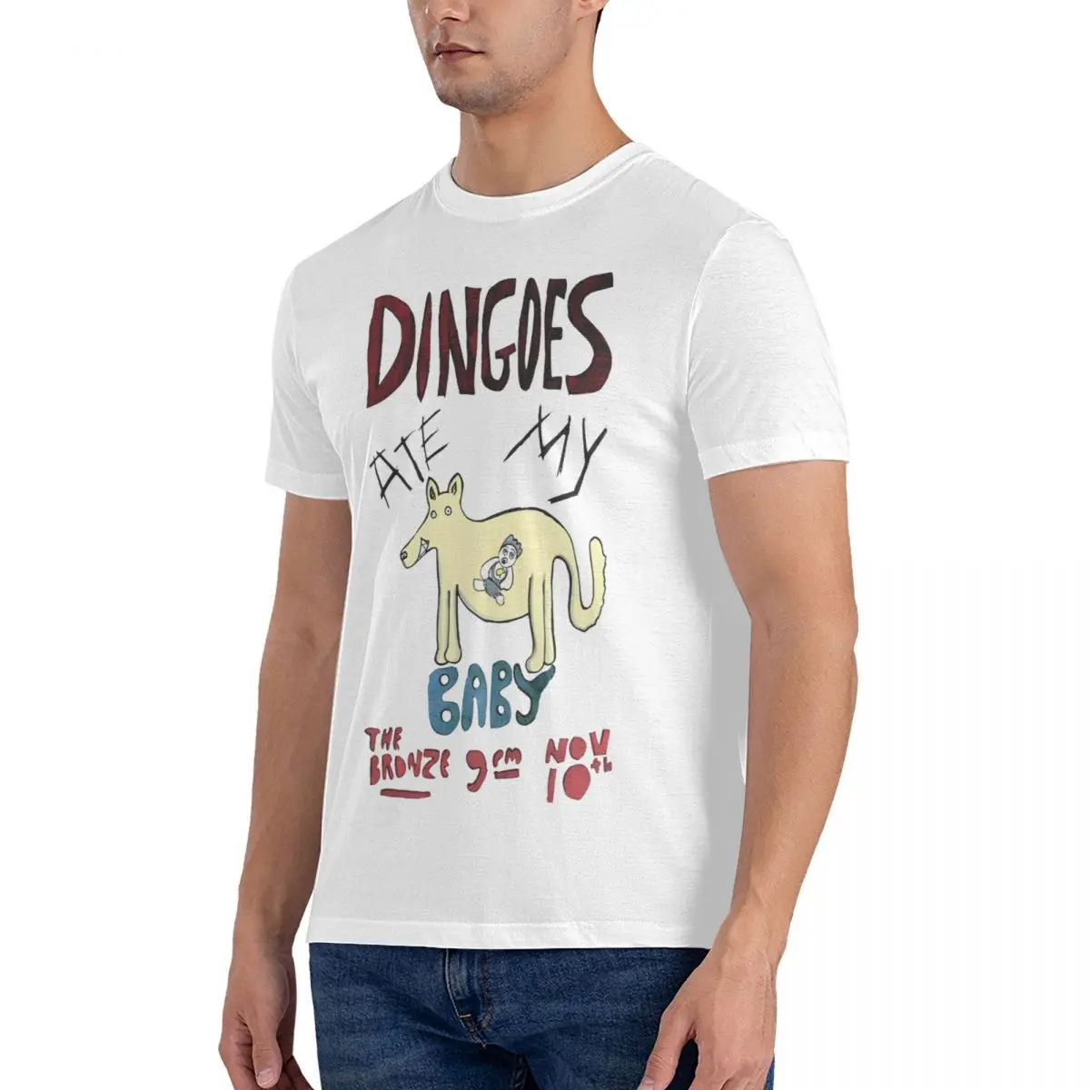 Dingoezz Men's T Shirt Dingos Ate My Baby Novelty Tee Shirt Short Sleeve Round Collar T-Shirts Pure Cotton Gift Idea Clothing