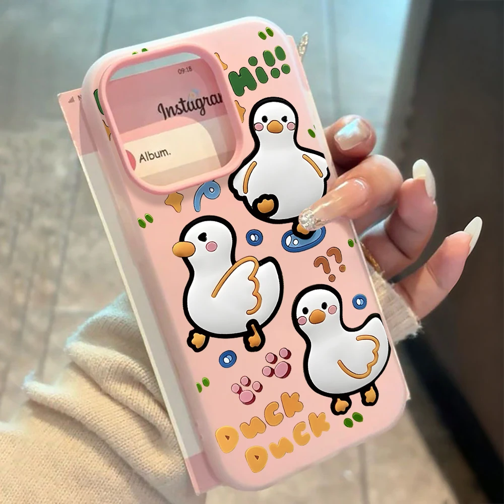 für iPhone 17 16 14 15 11 12 13 Pro Max 7 8 15 16 Plus 17 Air Hüllen Niedliche Cartoon-Enten TPU Handyhülle Stoßfeste Silikonhülle – Detail 1