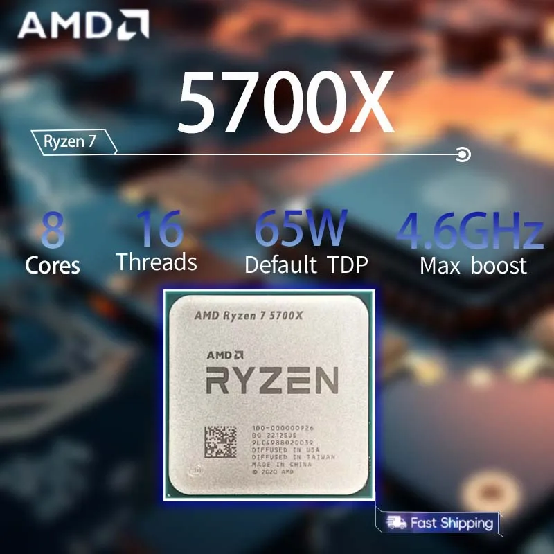 

AMD Ryzen 7 5700X CPU R7 5700X Processor 3.4GHz--4.6GHz 8 Core 16 Thread CPU Processor 7NM L3=32M Socket AM4 Processor CPU