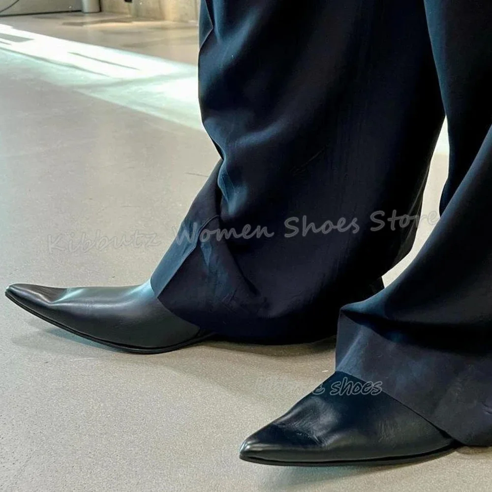 Chelsea Pumps Genuine Leather Solid Color Slip-On Fashion Elegant Concise Sexy Elegant Women Men Shoes Newest Pointy Flat With