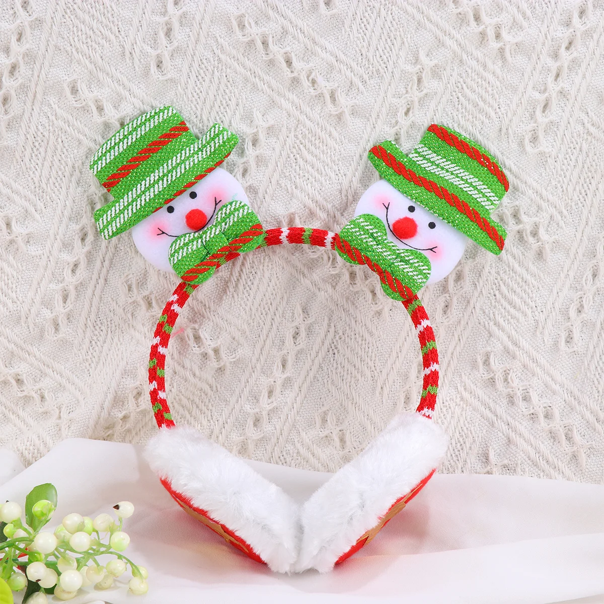 2 Stuks Kerst Oorbeschermers Warme Oor Covers Cartoon Winter Hoofdbanden Sneeuwpop Ijsbeer Party Kostuum Hoofddeksels Kerst Oorbeschermers
