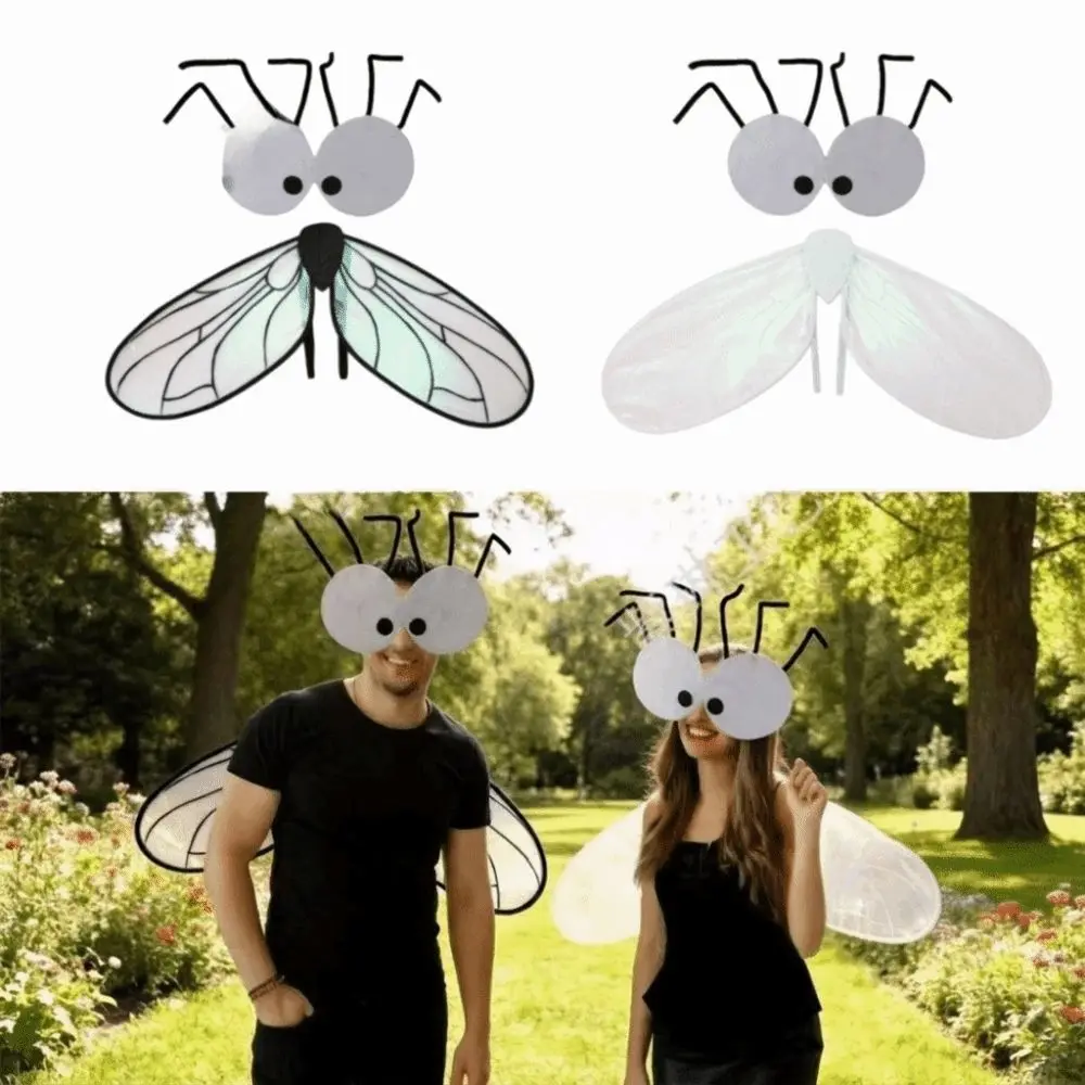 Creative Bugs Fly Wings Insect Handmade Craft Cosplay Fly Wings Elastic Straps Sparkle Costume Wings Cosplay Event