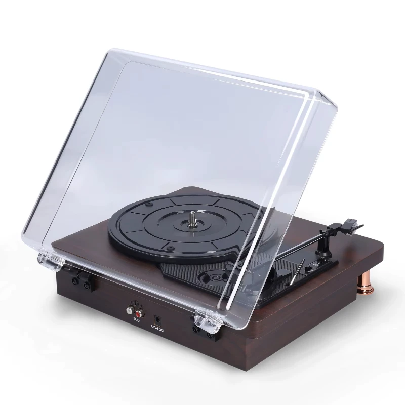 Retro Vinyl Record Player w/ Dustproof Cover Classic Nostalgic Style Record Player 33/45/78RPM Turntables Gramophone PhonographB