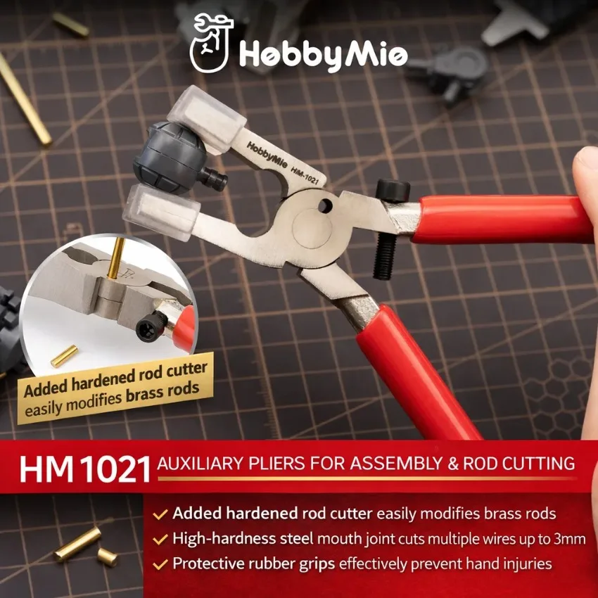 

Hobby Mio Auxiliary Pliers & Rod Cutting Clamping Tongs with Sheath HM-1021 for Assembled Model Building Craft Tool DIY Gifts