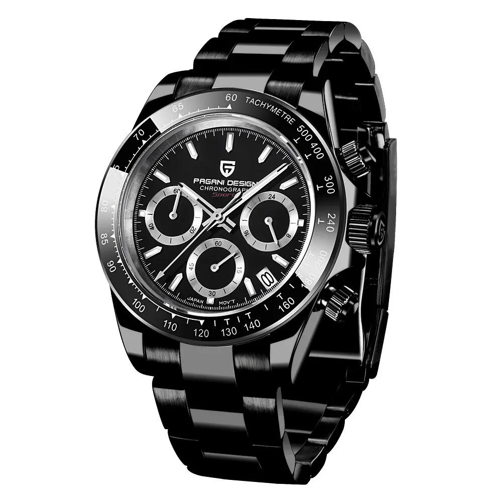 PAGANI DESIGN Men's Casual Quartz Watch 40Mm Outdoor Trendy Stainless Steel Sapphire Wear-Resistant Mirror Luminous Diving Watch image 3