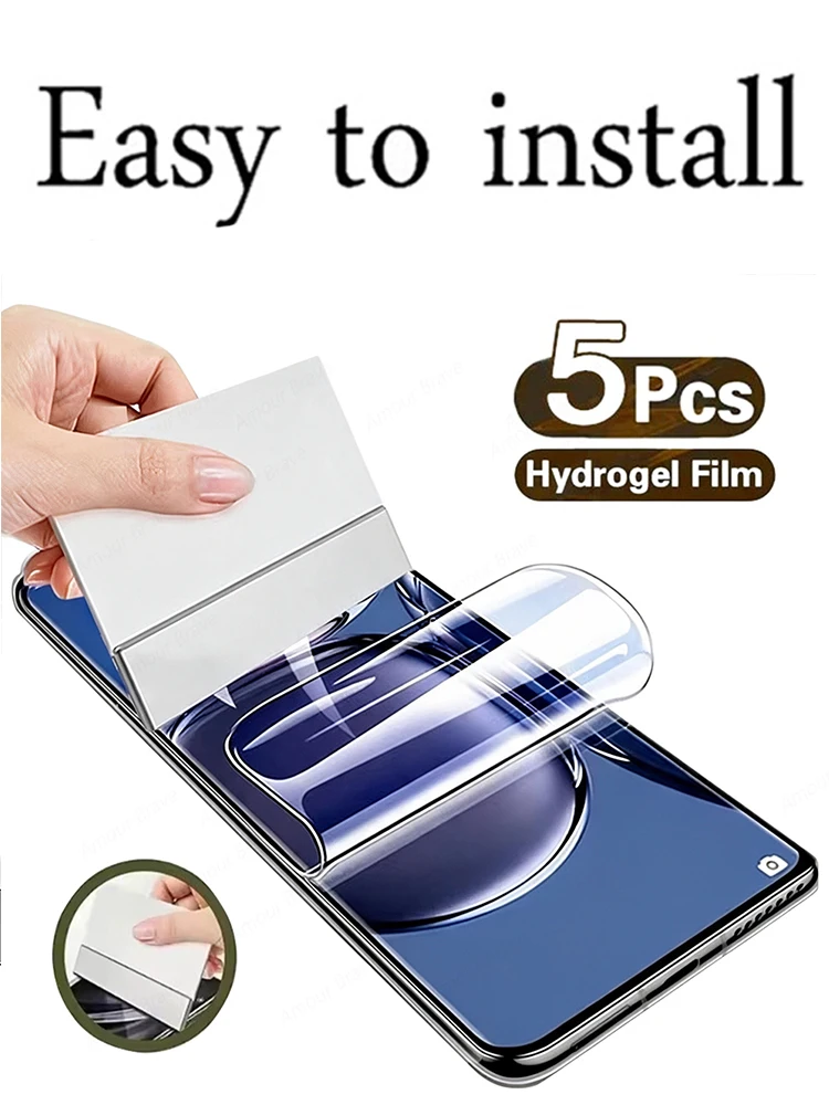 5 Stück Displayschutzfolien für Xiaomi Redmi Note 15 14 13 12 11 10 9 Pro Plus Weiche Hydrogel-Folie für Redmi Note 15 Gel-Folie Kein Glas
