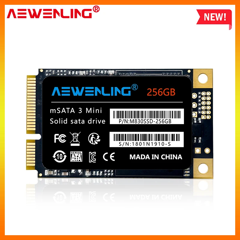 

AEWENLING MSATA SSD 128 ГБ 256 ГБ 512 ГБ мини SATA3 64 ГБ 1 Тб HDD для компьютера 30x50 мм Внутренний твердотельный жесткий диск для ноутбука hp