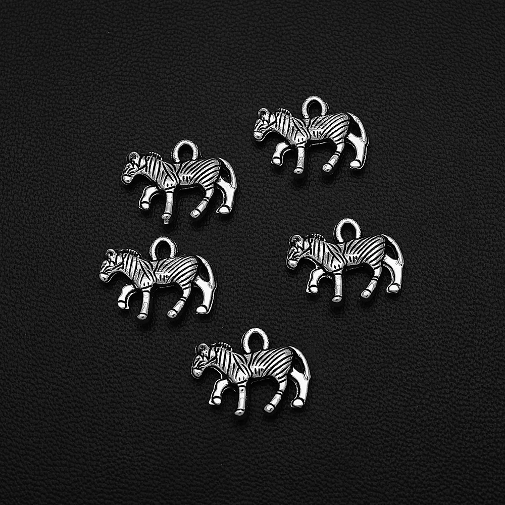 

30pcs/lot--12x15mm Zebra Horse Animals Charms Pendants For Diy Jewelry Making Findings Supplies Accessories Wholesale Bulk Items