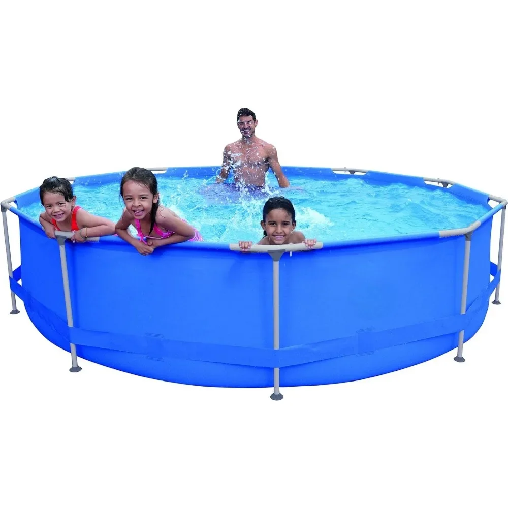 

12ft x 30in Above Ground Swimming Pool,Outdoor Round Frame Steel Frame Pool for Backyard Garden Kids Family