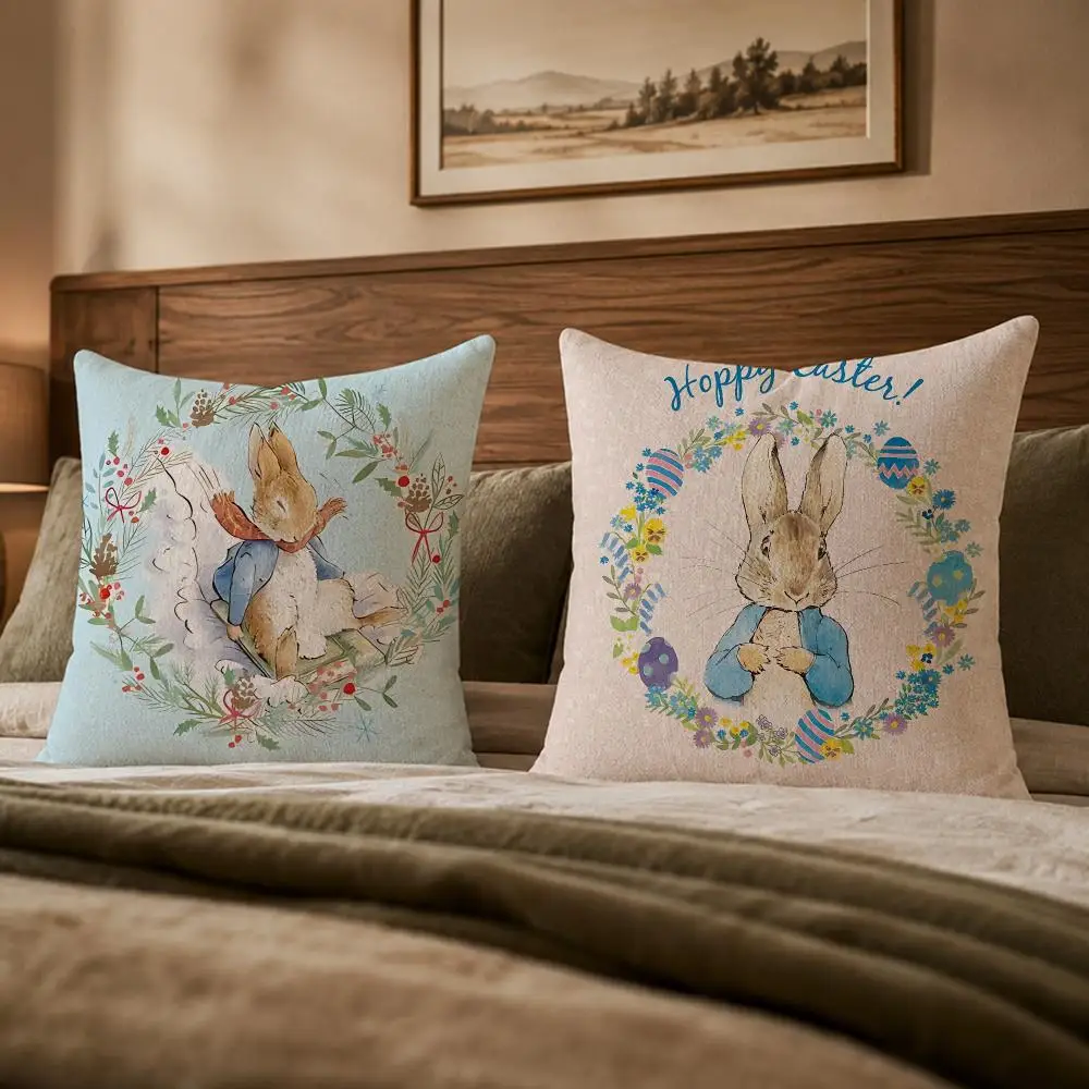 Classic Character P-Peter RabbitS Cushion Cover Ultra Soft Throw Pillow Cover Skin Friendly for Sofa Bed Home Decor Gift