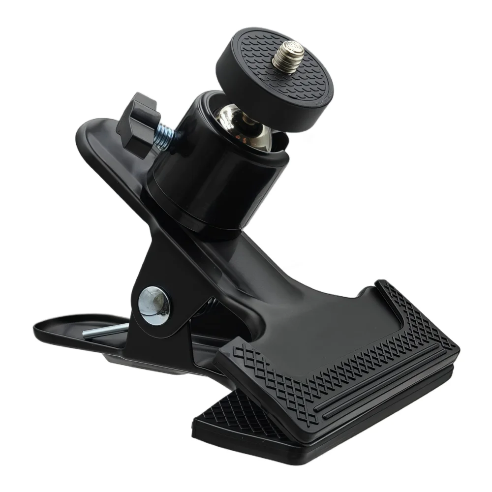 Metal Clamp Clip Alloy Flash Tripod Hoder Desktop Streaming 360 Swivel Ball-Head 1/4