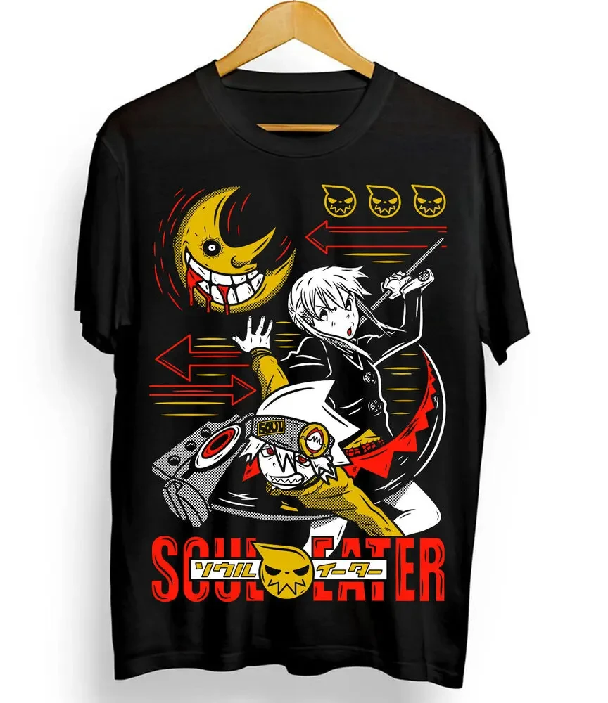 Soul Eater T-Shirt Death The Kid Japanese Anime Manga Black Star Shirt All Size Graphic T Shirts Gothic Goth Pro Choice Y2k Top