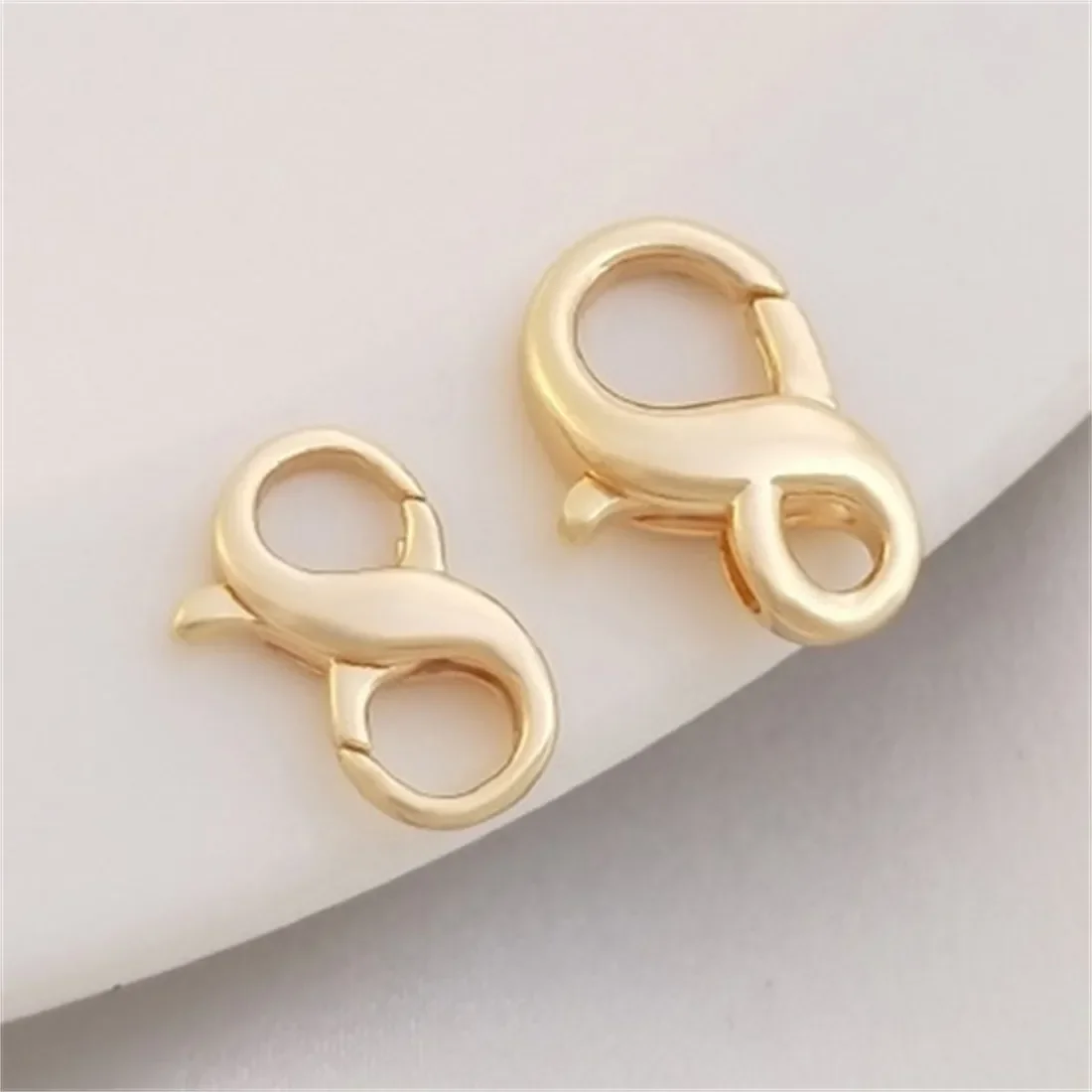 Korean-made Spring Buckle 14K Gold-plated 8-shaped Lobster Buckle Diy Bracelet Necklace Connected with Finishing Buckle Jewelry