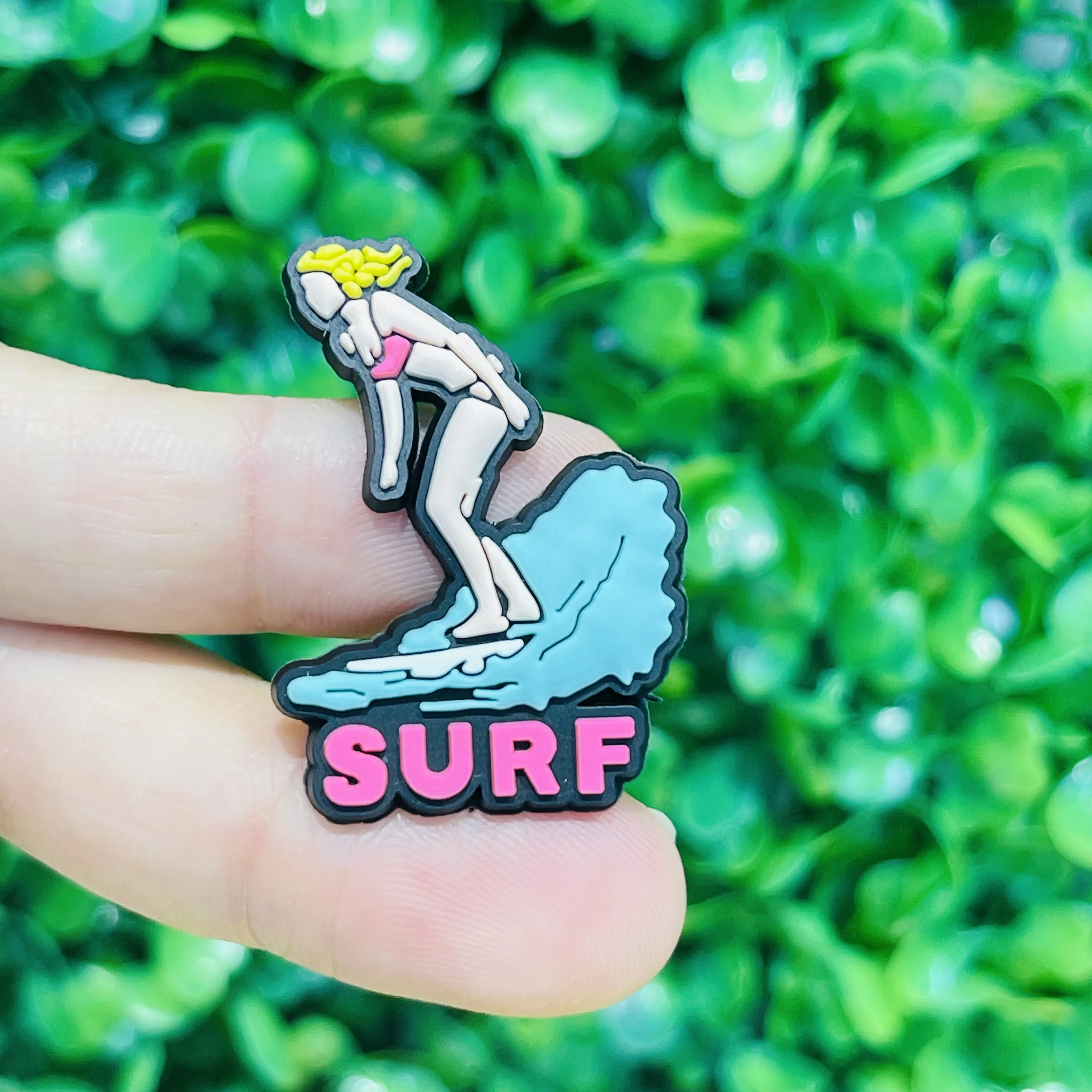40Pcs Hawaii Summer Vibes Surf Sun Sand Flower Leaves Coconut Hula Bird PVC Shoe Charms For Clogs Pins Hole Slipper Accessories 