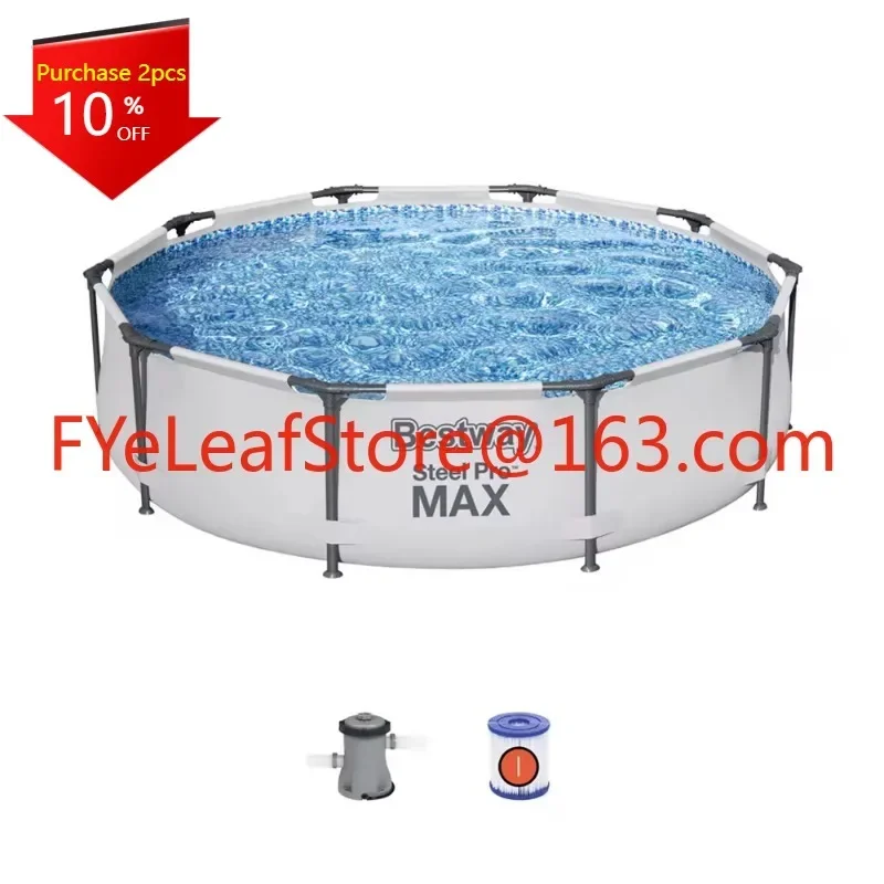 56408 3.05 m x 76 cm Steel Pro MAX  Above Ground Round Swimming Pool Set with pump