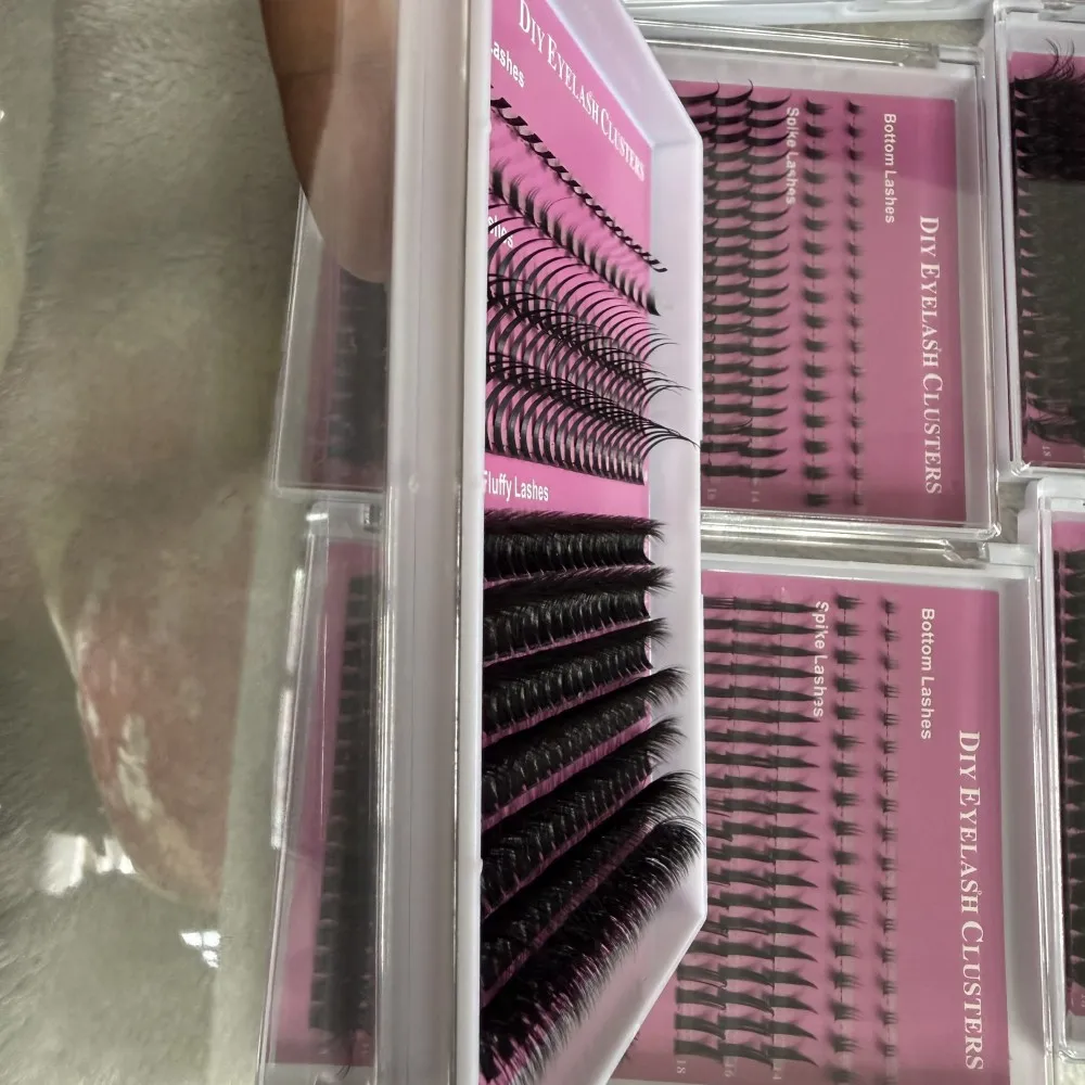 

DIY Cluster Lashes Extension WIth Bottoms and Spike Individual Lash Clusters 10 box