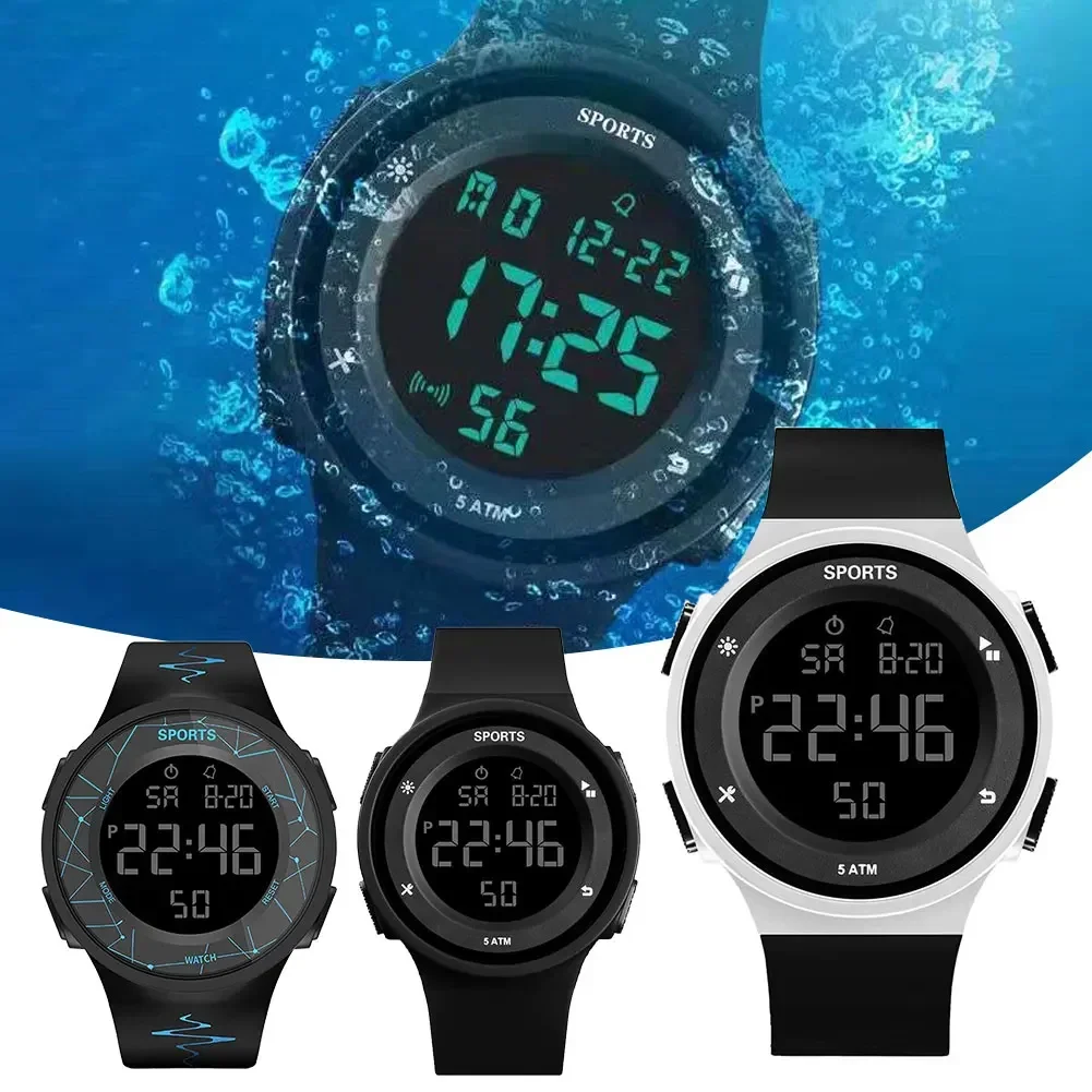 Waterproof Luminous Electronic Watch for Men Trendy Simple Fashion Large Screen Sports Watch Multifunctional Sports Watch