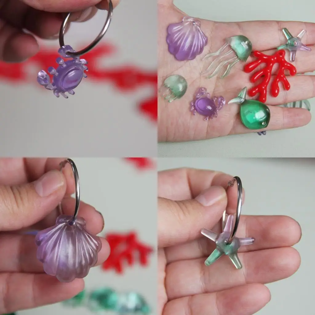 Silicone Sea Animal Pendant Mould For DIY Jewelry Crafting With Corals