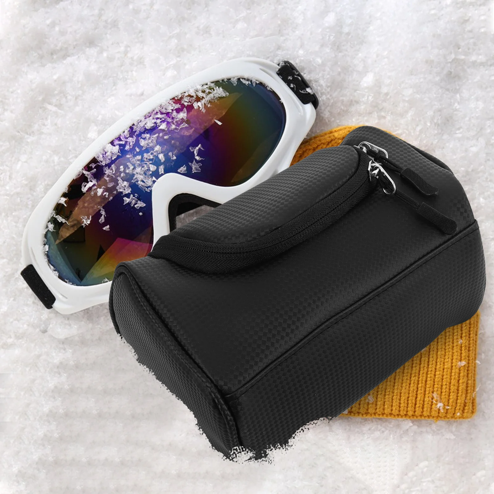 Universal Ski Goggles Protective Storage Case Waterproof Impact Resistant Anti-Collision Zipper Easy Access Snowboard Glasses