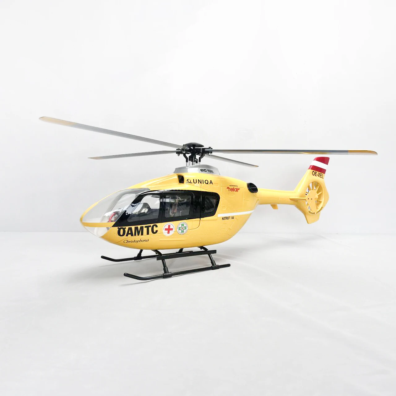 Roban 450, размер RTF EC135, желтый, синий хвост, 4 лопасти, радиоуправляемый вертолет X2, система управления полетом