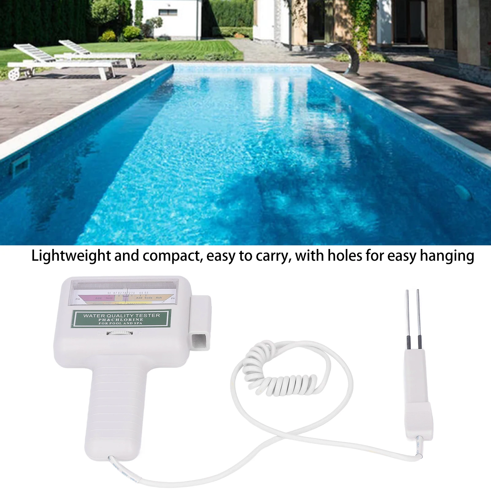 ZK30 Water Quality Tester Portable Digital Electronic Chlorine PH Meter Monitor Analyzer for Swimming Pool