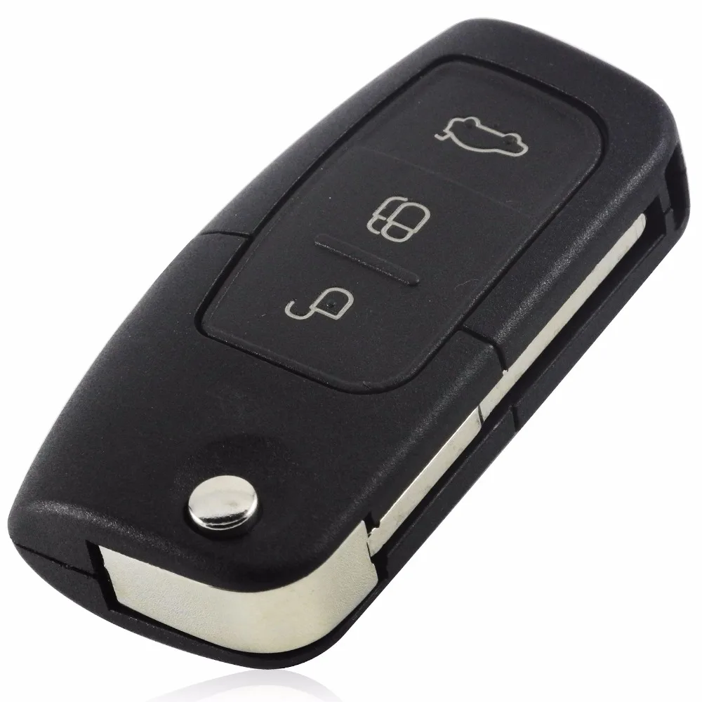 Jingyuqin 10 unids/lote 3 botones Flip plegable coche llave cubierta de mando a distancia para Ford Focus Fiesta C Max Ka