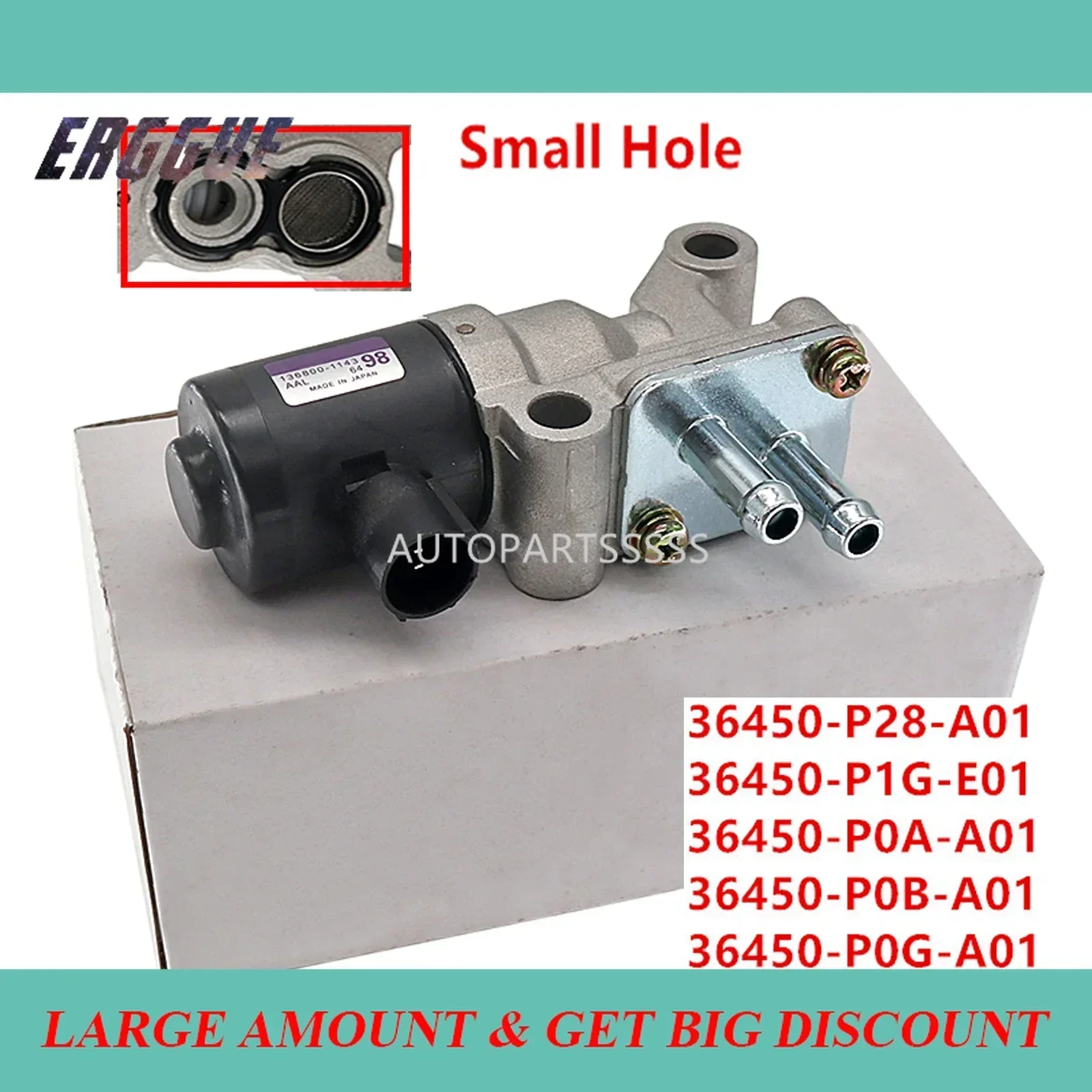 Original IACV 36450-P2J-J01 36450P3FG01 Brand New 138200-0480 36450-P28-A01 Idle Air Control Valve For Civic EK 1996-2000 D16