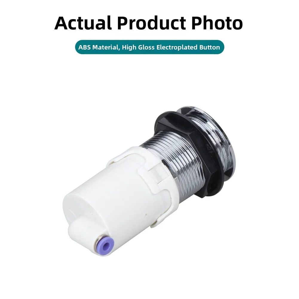 Wall Mount Pneumatic Flush Button for Toilets ABS Plastic Build Electroplated Modern Bathroom Integration Silver