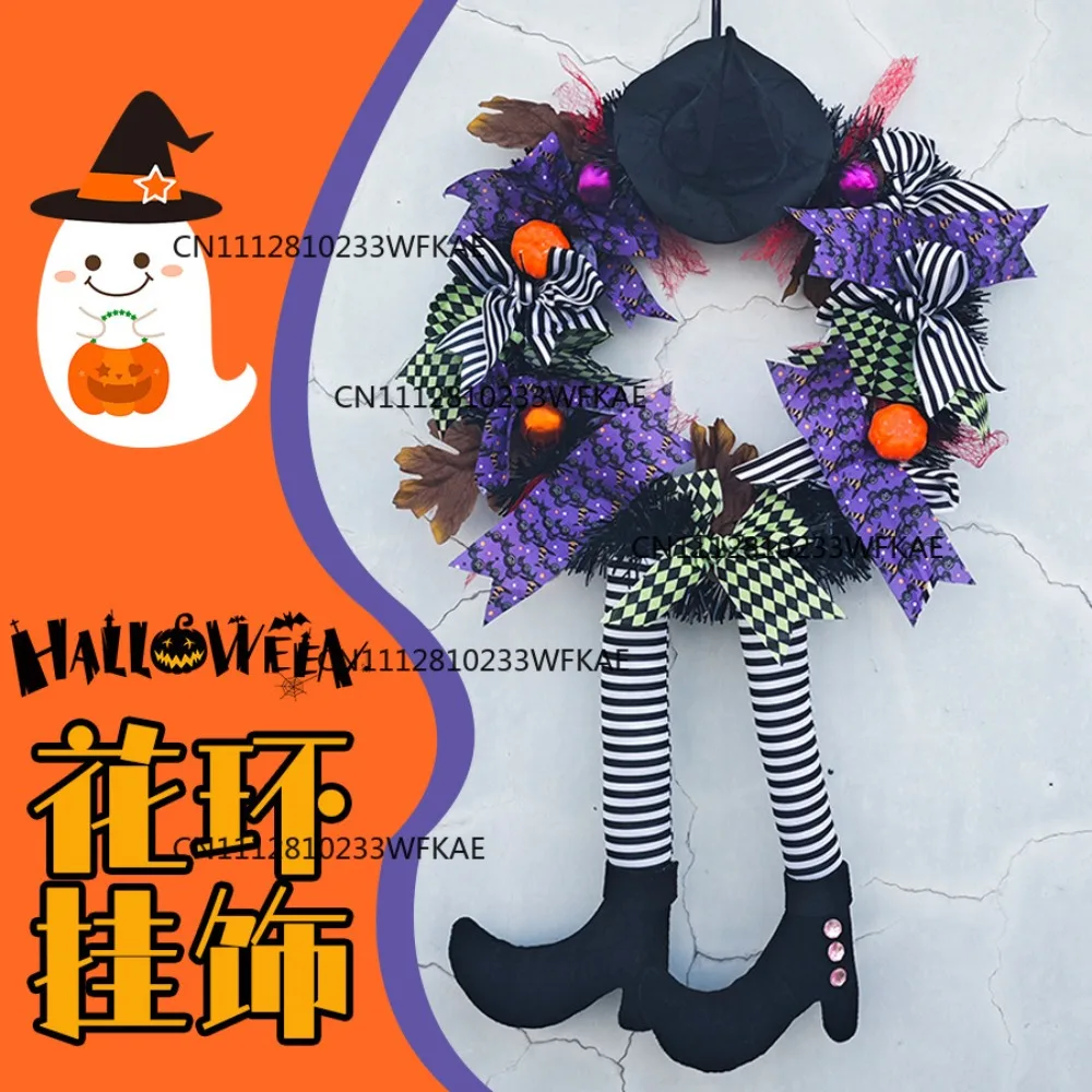 Halloween wreath pendants, skeleton haunted house decorations, horror party costumes