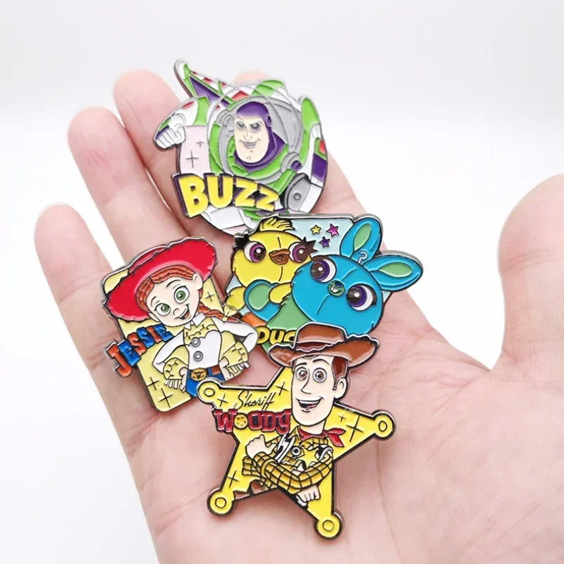 Disney Toy Story Brooches Cartoon Woody Buzz Lightyear Enamel Pins Anime Lapel Backpack Jeans Accesorios Badge Jewelry Gift