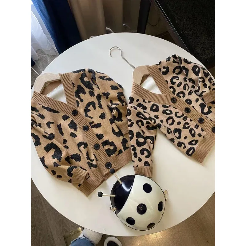 UNITIM 2026 Herbst Winter Kinder Baby Jungen Strickwaren Kinder Jungen Leoparden-Pullover Mäntel Retro 2-10 Jahre Kleinkind Säugling Jungen Strickjacke – Detail 7