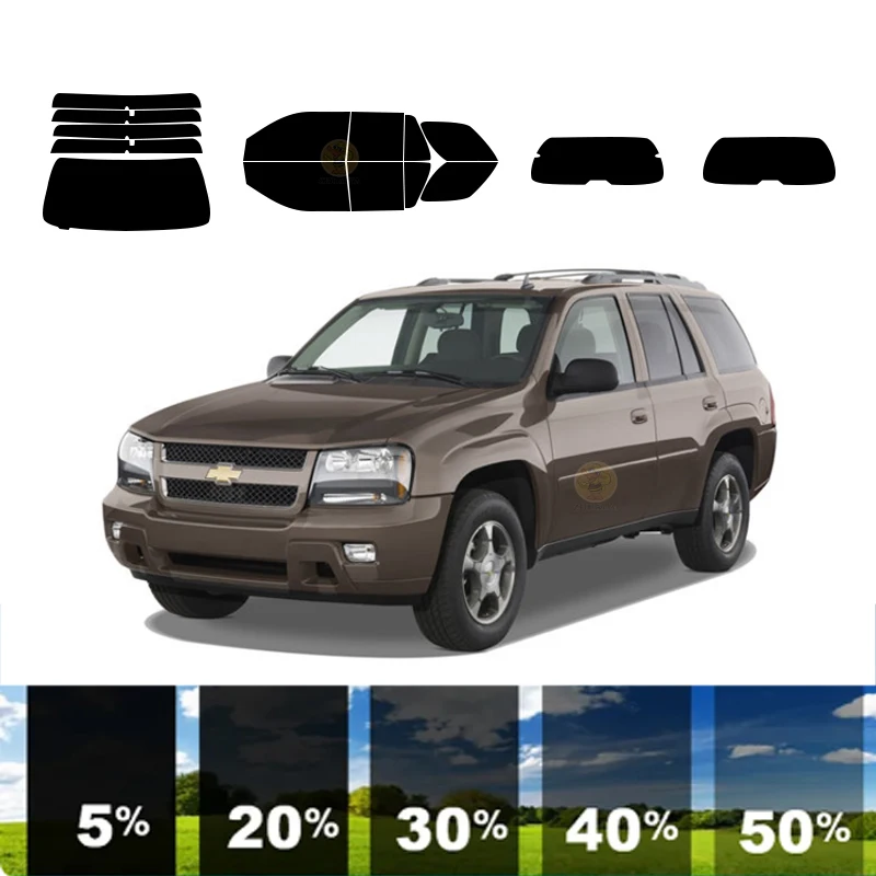 

Предварительно вырезанная съемная тонировочная пленка для окон для автомобиля, 100% УФР, 5%-35%VLT, теплоизоляция, карбон ﻿ Для CHEVROLET TRAILBLAZER 4 DR SUV2002-2009 гг.
