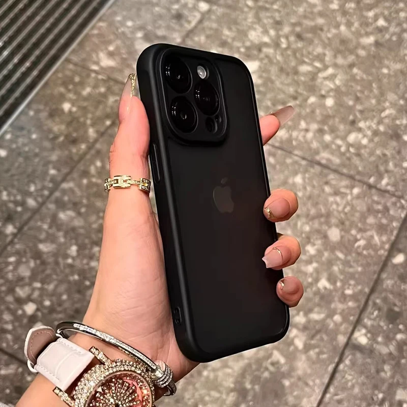 Luxury Matte Shockproof Armor Case For iPhone 16 15 14 13 12 11 Pro Max Plus 16Pro 15Pro ProMax Anti-fingerprint Shock Covers on image 3