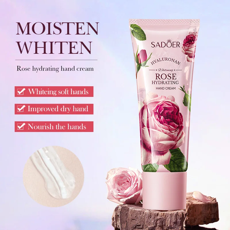 

Rose Hyaluronic Acid Hand Cream Hydrating Nourishing Formula for Soft and Moist Hands