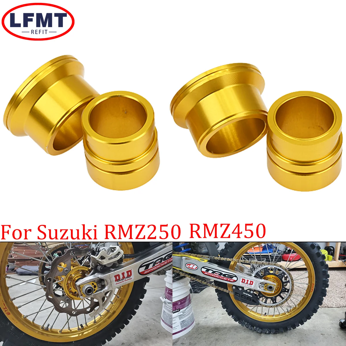 

Motorcycle CNC Front Rear Wheel Hub Spacer For Suzuki RM Z250 Z450 RMZ250 RMZ450 RMX450Z RMX 450Z 2007-2015 2016 2017 2018 2019