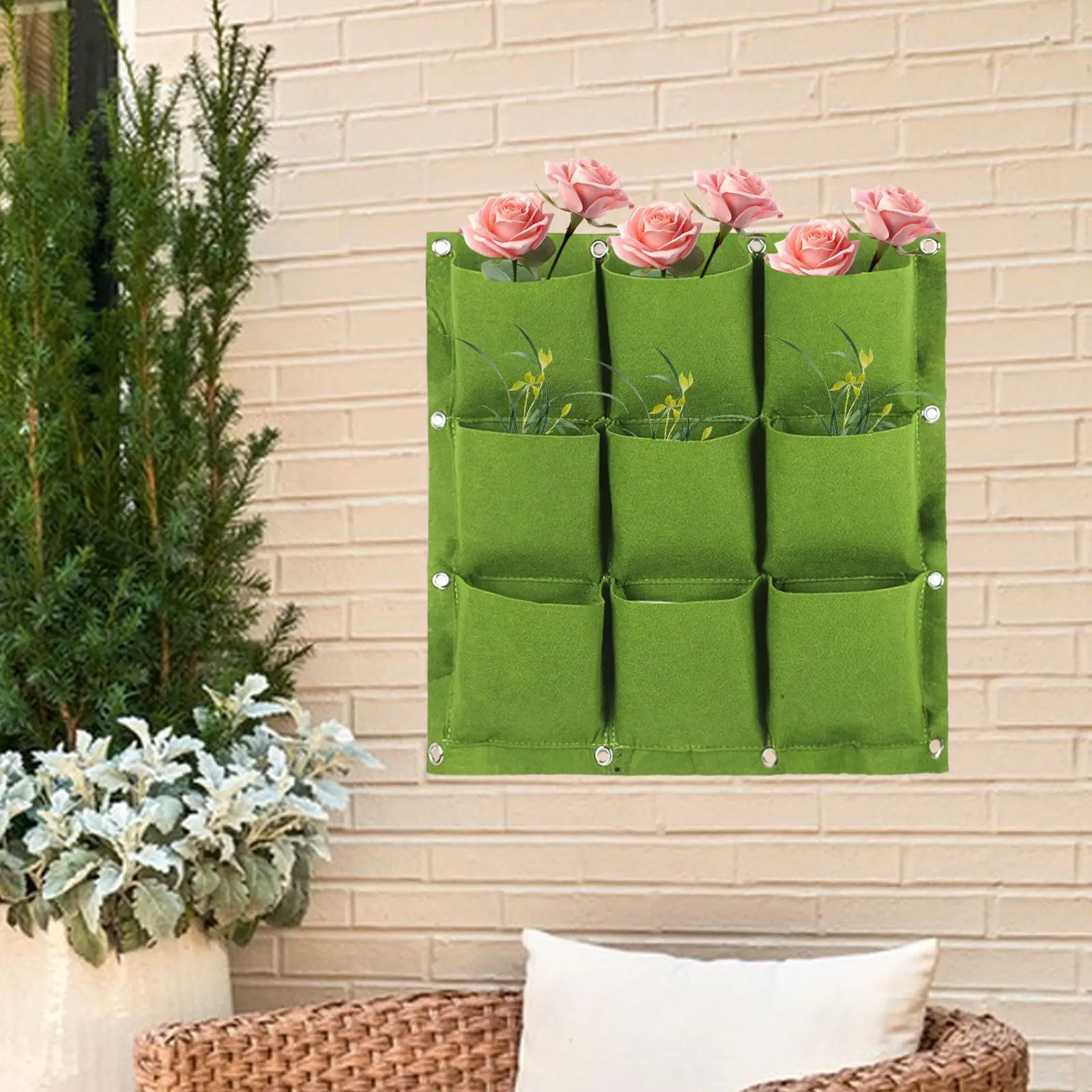 

Plant Grow Bag Lawn Vertical Wall Mounted Yard Courtyard Garden Wall Planter