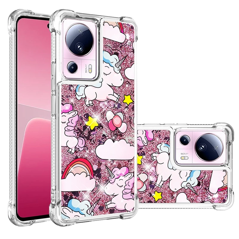 13 Lite Case For Xiaomi 13 Lite Cover Painted Pattern Glitter Quicksand Liquid Cover for Xiomi Mi 13 lite 13Lite Phone Case Capa