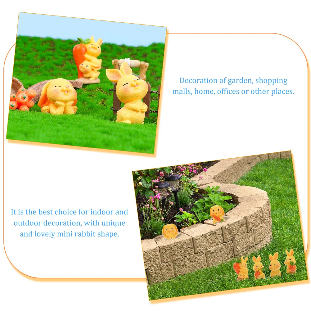 

12Pcs Mini Rabbit Decor Adorable Multi-Function Resin Bunny Figures for Garden Home Office Desktop Landscaping Accessories