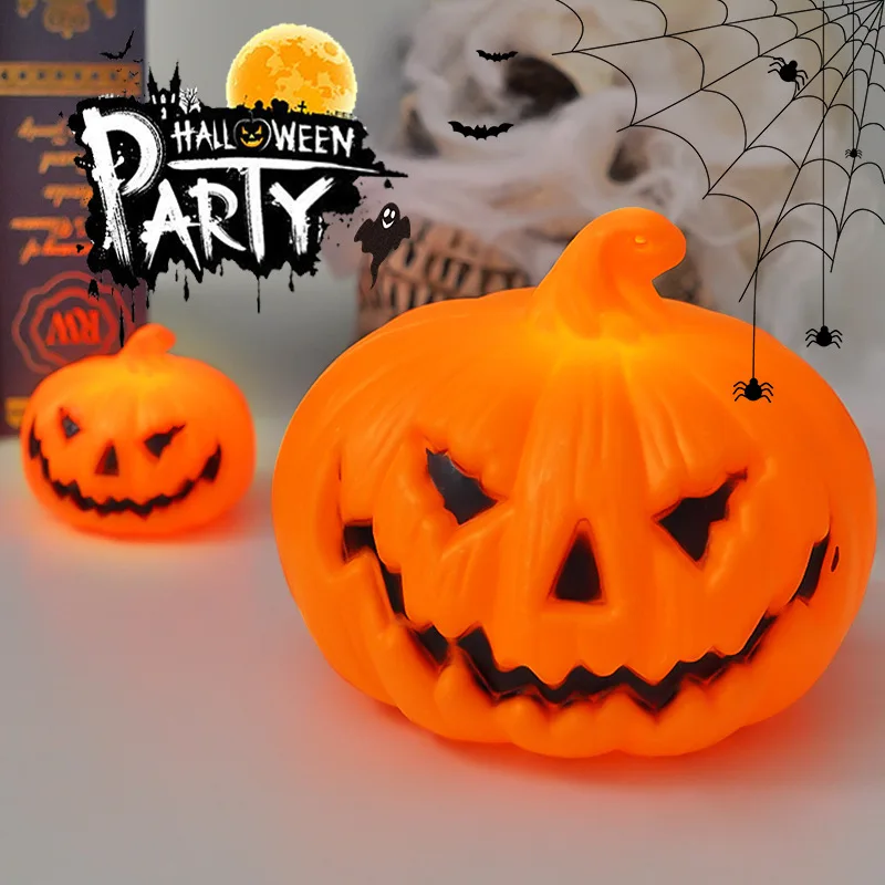 Lampe Citrouille LED d'Halloween, Ornements d'Ambiance Horreur, Jouet pour Enfants, Fournitures de Décoration pour Fête d'Halloween 2026 et Maison
