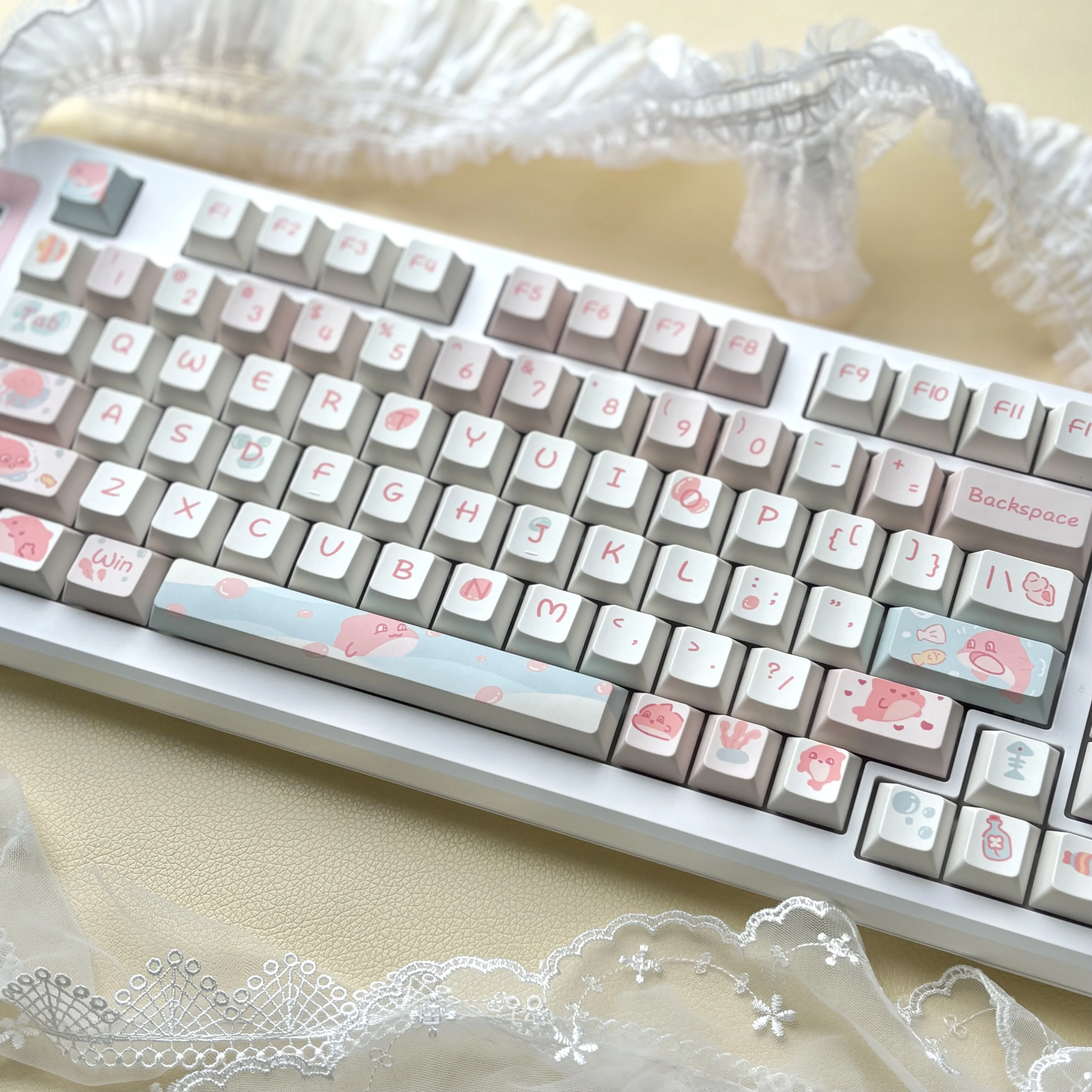 95 Keys  Fit for 75% Mechanical keyboard Cherry Profile Dye Sub PBT Keycaps for Gateron MX Switch Gaming Keyboard