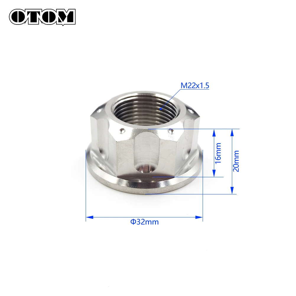 Otom liga de titânio porca do eixo traseiro m22 * 1.5 flange porca queimado hexágono parafuso porcas prendedor para honda crf CRF-X kawasaki kxf 250 450