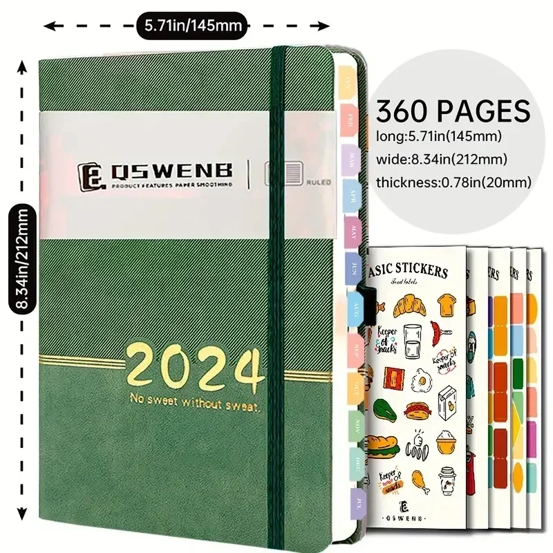 Planner Supplies Notebook Writing Office Weekly 2024 Notepad Pads Notebooks School Agenda Daily English Calendar Diary