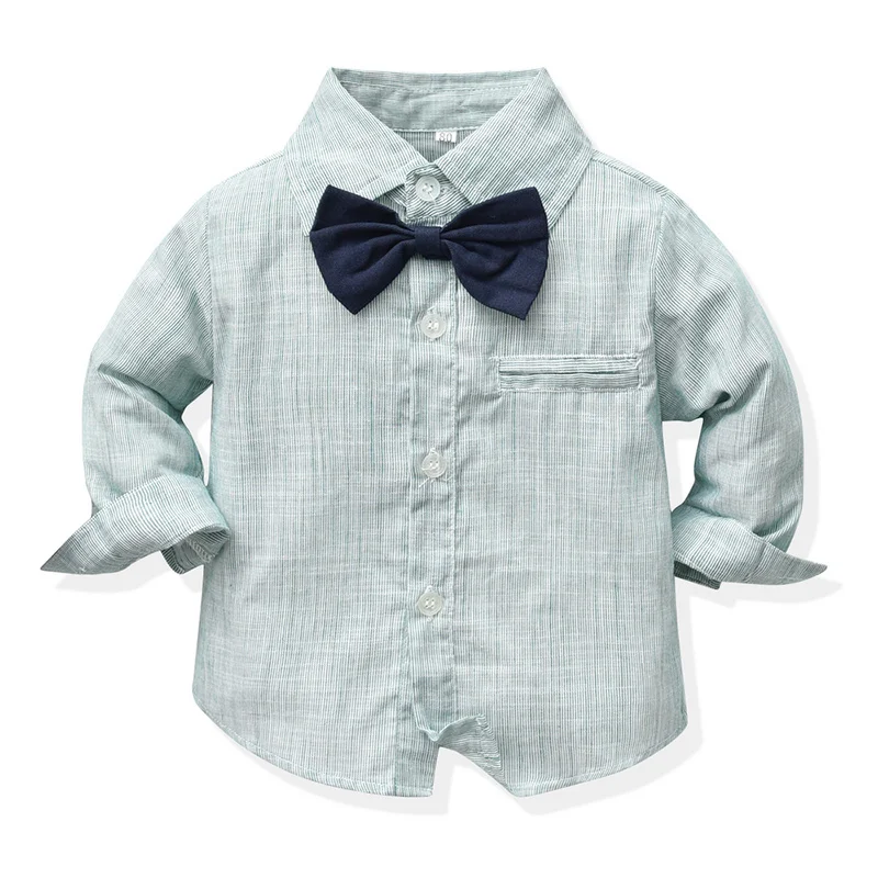 top and top Toddler Kids Boys Gentleman Clothing Set Long Sleeve Casual Bowtie Shirts+Suspenders Pants Formal Suits Outfits