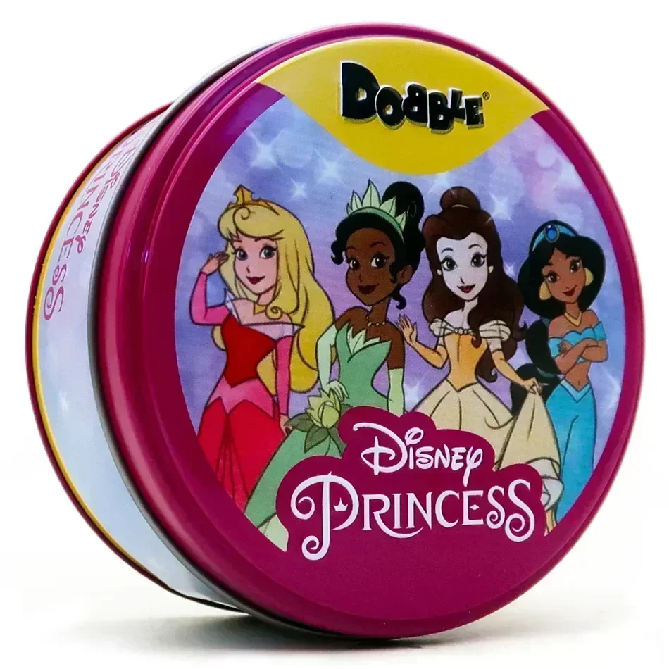 Dobble Disney Princess Card Game Toy Iron Box Fun Family Animals Jr Hip Kids Board Game Double juego card dobble disney 100