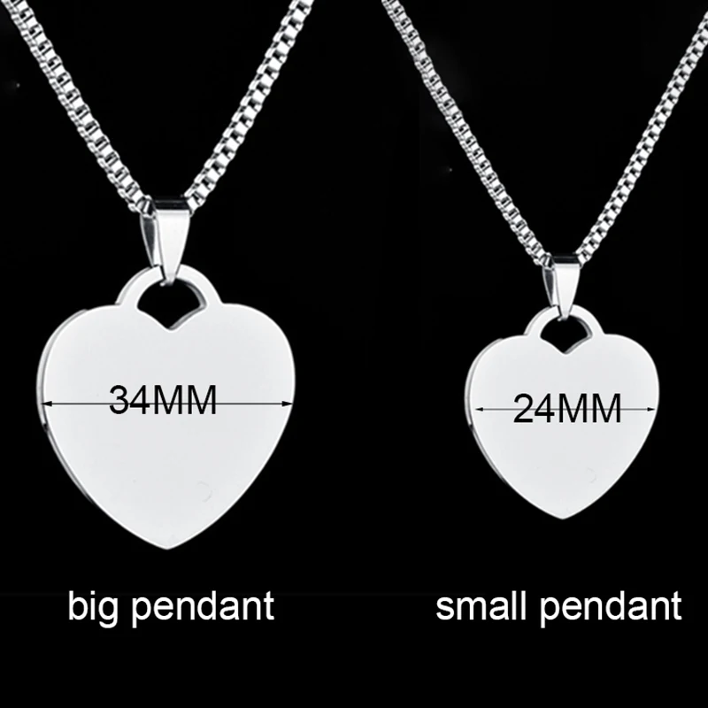 Auxauxme Custom Engrave Photo Necklace Stainless Steel Women Men Laser Engraved Name Date Logol Picture Box Chain Choker Jewelry