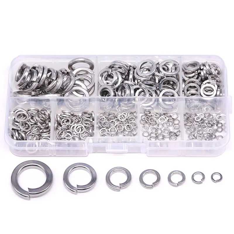 

Spring Lock Washer,304 Stainless Steel Spring Lock Washer Assortment Set (410-Pcs,8-Size)