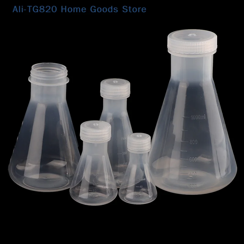 

[TG820]50ml To 1000ml Lab Plastic Erlenmeyer Flask Conical Container Bottle With Screw Cap For Laboratory Experiment