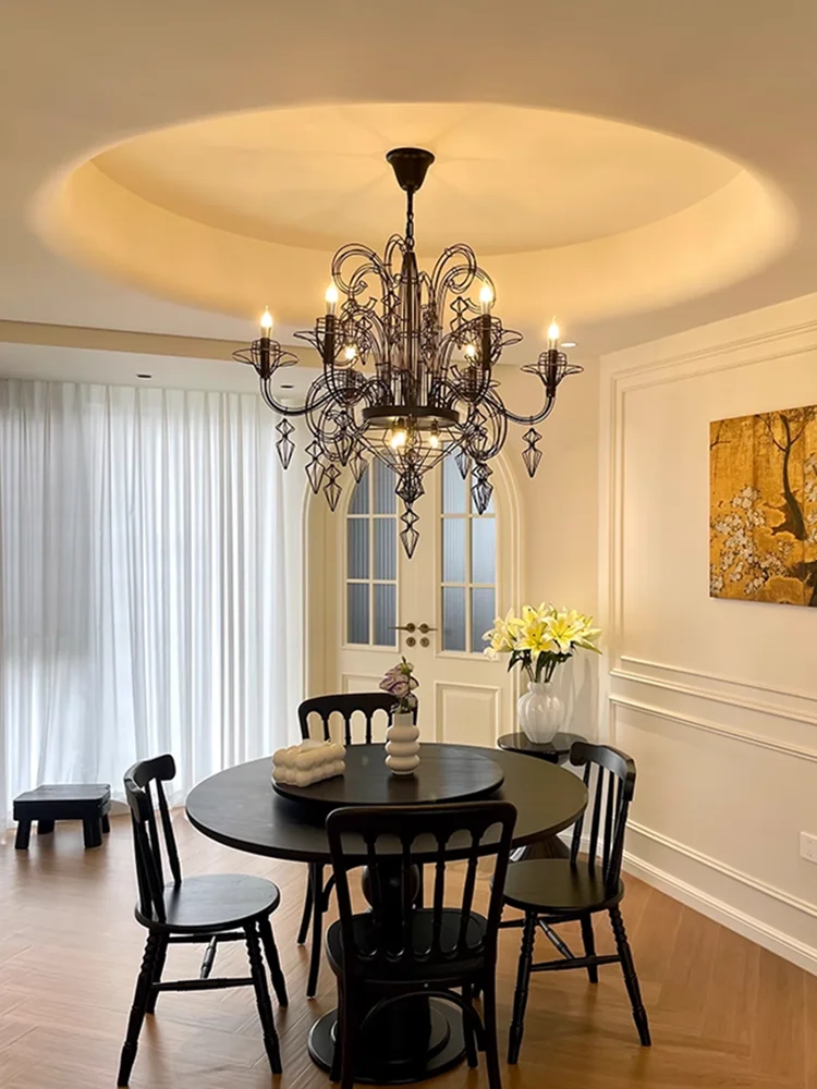 

Baroque LED Candle Ceiling Chandelier for Dining Living Room Bedroom Foyer Pendant Light Villa Staircas Luminaire Lighting Lamps